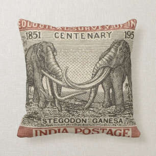 Almofada Vintage India Postage Stamp
