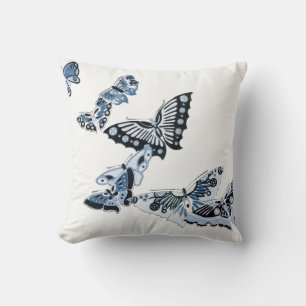 Almofada Vintage Japonês Butterflies Kamisaka Sekka Design