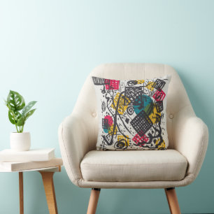 Almofada Vintage Kandinsky Pequenos Mundos V Bauhaus Abstra