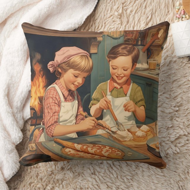 Almofada Vintage Kids Cooking (Cobertor)