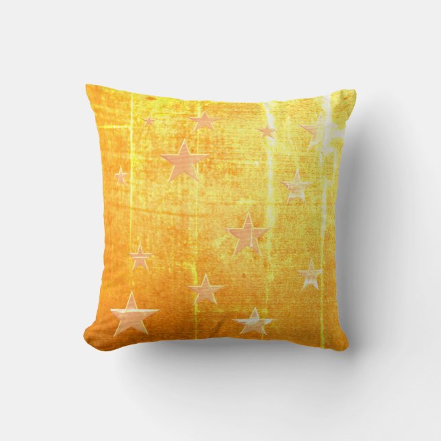 Almofada Vintage-Look gold utilizado, com estrelas (Frente)