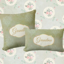 Almofada Vintage Look Personalizado Faded Green Damask