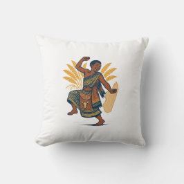 Almofada Vintage Madagascar Cultural Dancer Art - Premium S