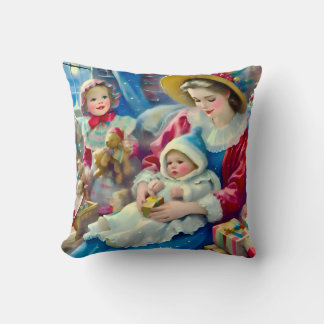 Almofada ~VINTAGE Mãe Filhos Natal ~