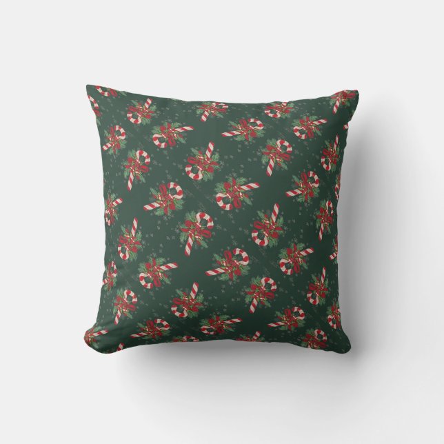 Almofada Vintage Merry Christmas Candy Cane (Frente)