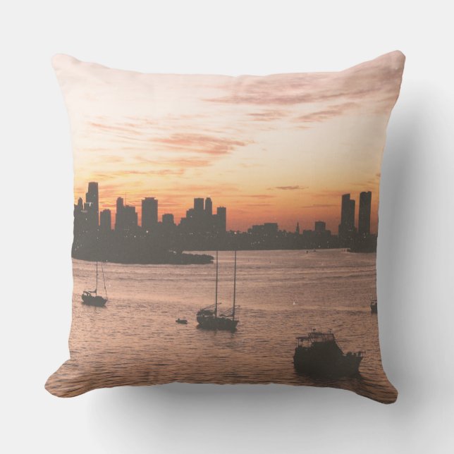 Almofada Vintage Miami Skyline (Frente)