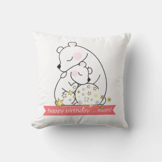 Almofada Vintage Minimalista Retro Mama Bear e Baby Hug -