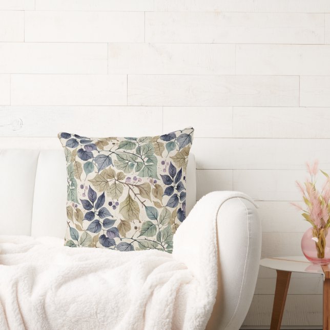 Almofada Vintage Modern Blue, Taupe e Sage Leaf (Sofá)