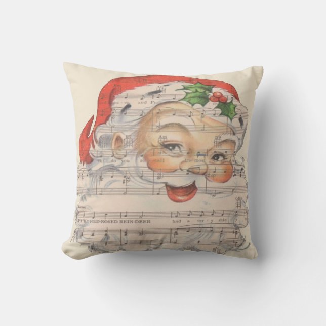 Almofada Vintage Musical Santa Claus (Frente)