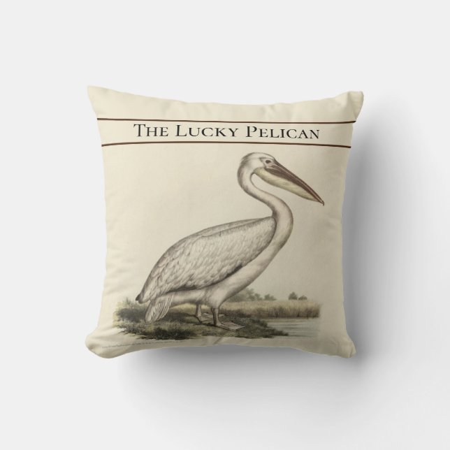 Almofada Vintage náutica pelicana personalizada T (Frente)