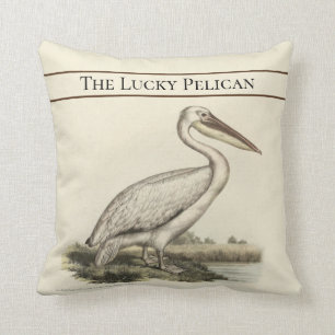 Almofada Vintage náutica pelicana personalizada T