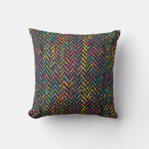 Almofada Vintage neon herringbone