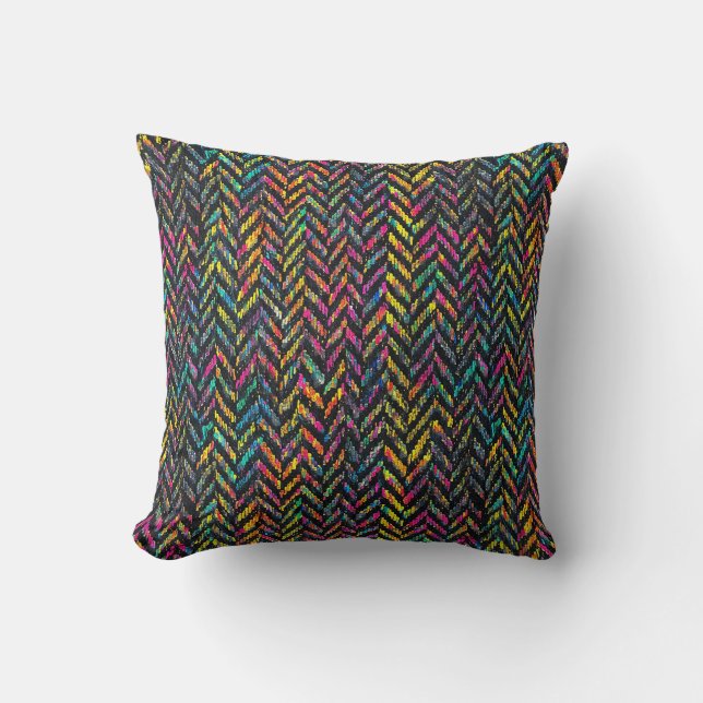Almofada Vintage neon herringbone (Frente)