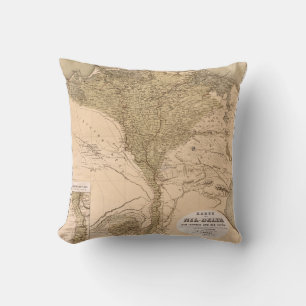 Almofada Vintage Nile River Delta 1859 Poster