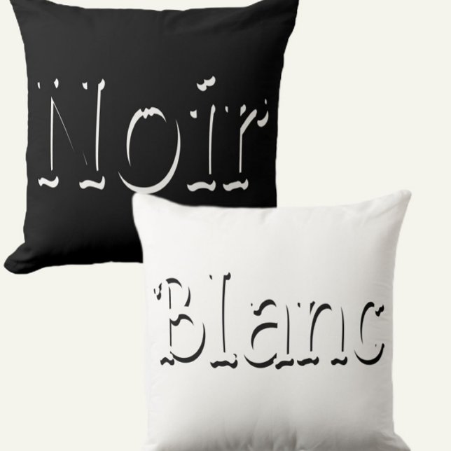 Almofada Vintage Noir & Blanc Script black & white (Criador carregado)