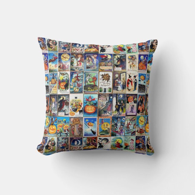 Almofada Vintage o Dia das Bruxas (Frente)