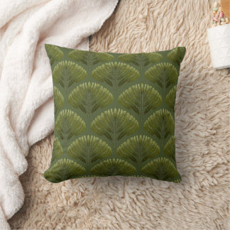 Almofada Vintage Olive Green Art Nouveau Fern Leaf Pattern