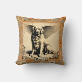 Almofada Vintage Ouro Retriever Angel Personalizado