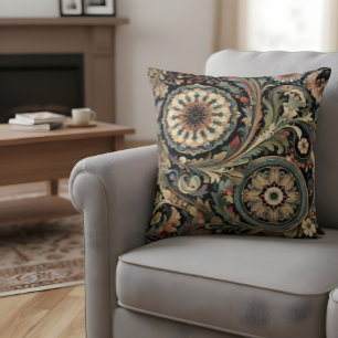 Almofada Vintage Paisley Travesseiro decorativo Laranja Ver