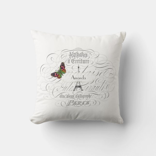 Almofada Vintage Paris White Personalizado (Frente)