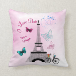 Almofada Vintage Parisiense Style Love Paris