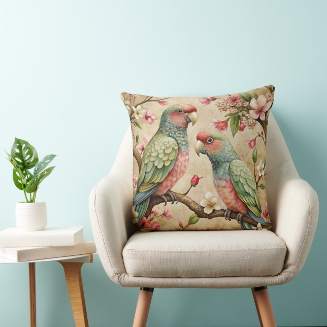 Almofada Vintage Parrot Art (Cadeira)