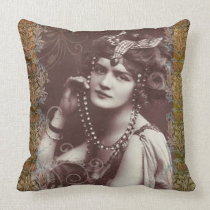 Almofada Vintage Party Girl Victorian Travesseiro decorativ