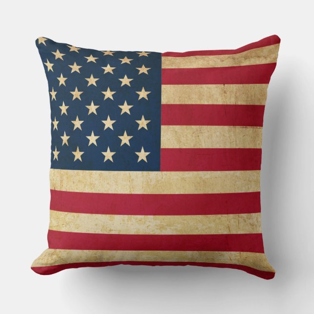 Almofada Vintage Patriotic American Flag (Frente)