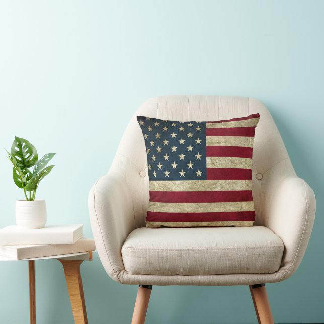 Almofada Vintage Patriotic American Flag, 4 de julho (Cadeira)
