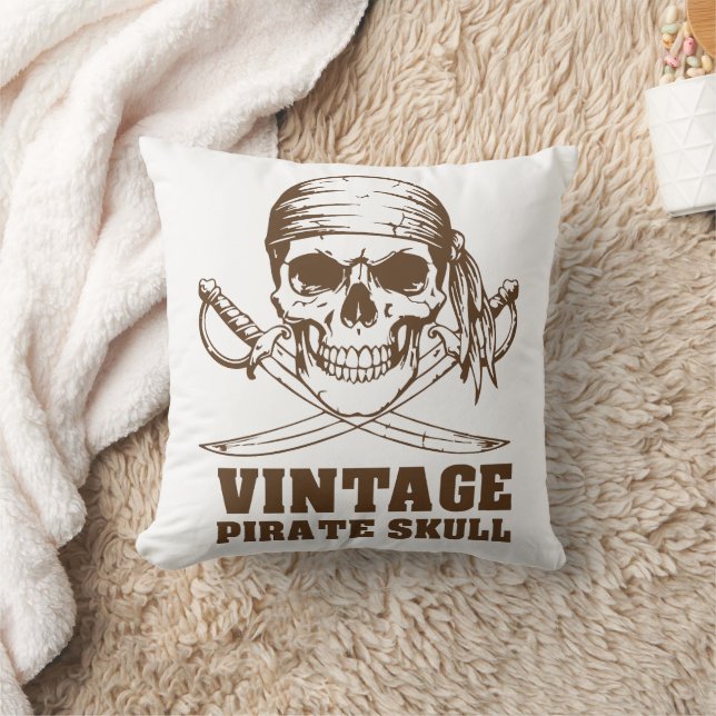 Almofada Vintage Pirate Skull (Cobertor)