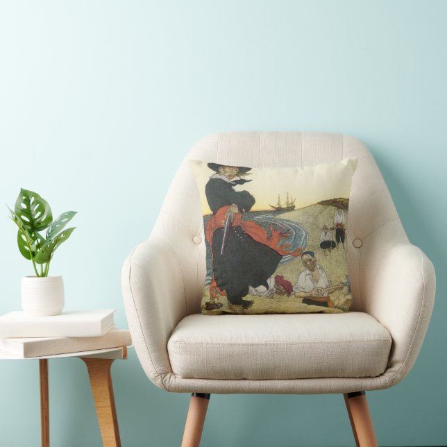 Almofada Vintage Pirates, William Kidd Burying Treasure (Cadeira)