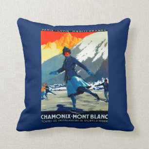 Almofada Vintage PosterEurope de Chamonix-Mont Blanc