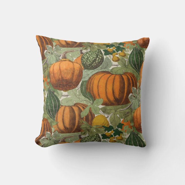Almofada Vintage Pumpkins e Gourds (Frente)