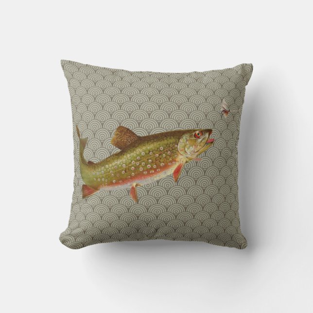 Almofada Vintage Rainbow Troubleshoot Fly Fisheries (Frente)