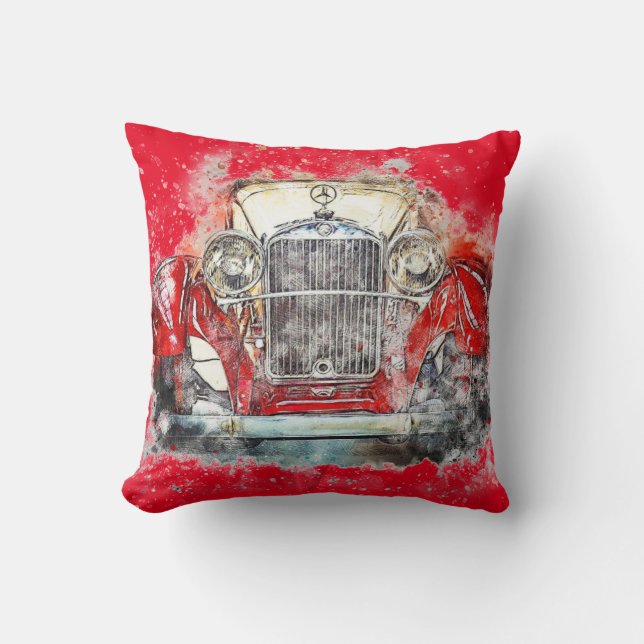 Almofada Vintage Red Car (Frente)