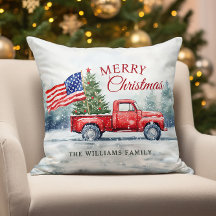 Vintage Red Christmas Truck Bandeira de Natal