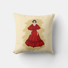 Almofada Vintage Red Gown and Blue Shoes Croqui