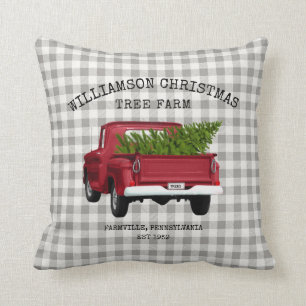 Almofada Vintage Red Truck Árvore Fazenda