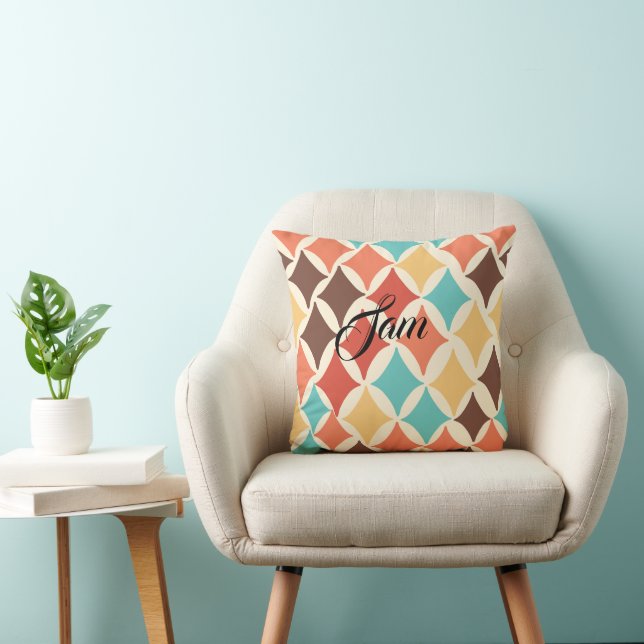 Almofada Vintage Retro Diamond Shapes (Cadeira)