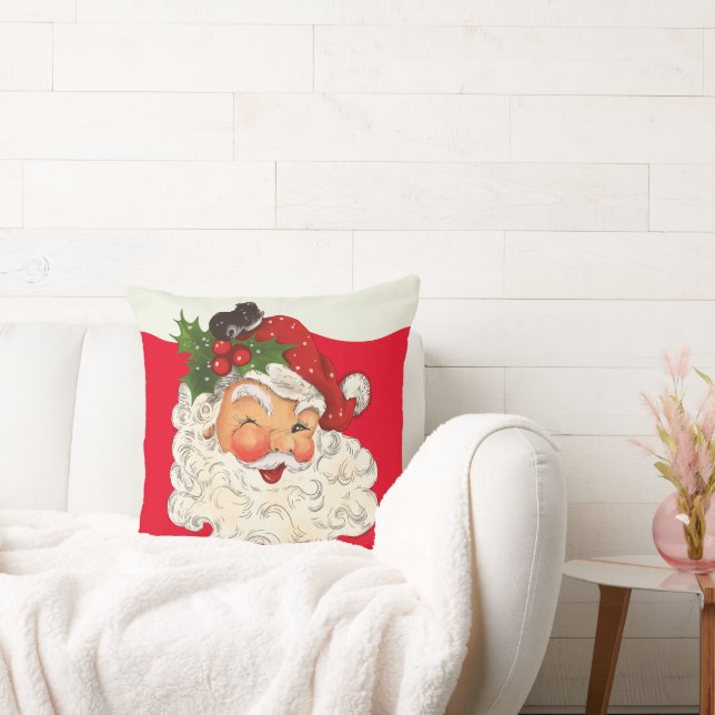 Almofada Vintage Retro Jolly Papai Noel Natal (Sofá)