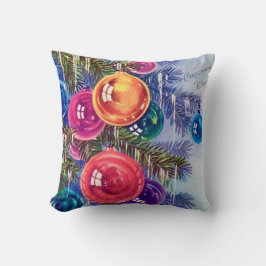 Almofada Vintage Retro Ornamentos de Árvores de Natal