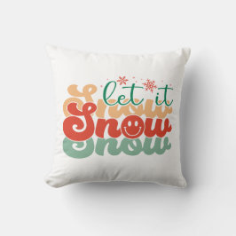 Almofada Vintage retroativa Deixe-o nevar em casa Travessei