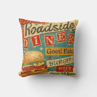 Almofada Vintage Roadside Diner Metal diner diner, retro, v