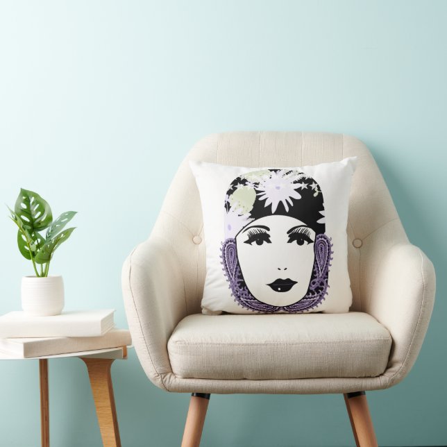 Almofada Vintage Roaring 20's Retrait Flapper Girl (Cadeira)