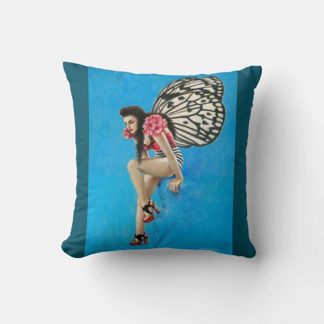 Almofada Vintage Rockabilly Fairy Throw (Frente)