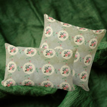 Vintage Rosa Doily Green Damask