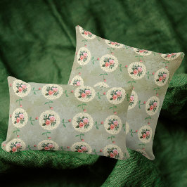 Almofada Vintage Rosa Doily Green Damask
