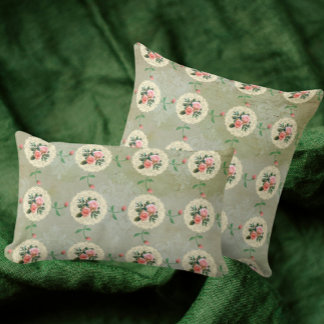 Almofada Vintage Rosa Doily Green Damask