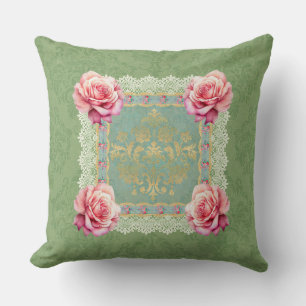 Almofada Vintage Rosas Rosa Esmaecidas Design