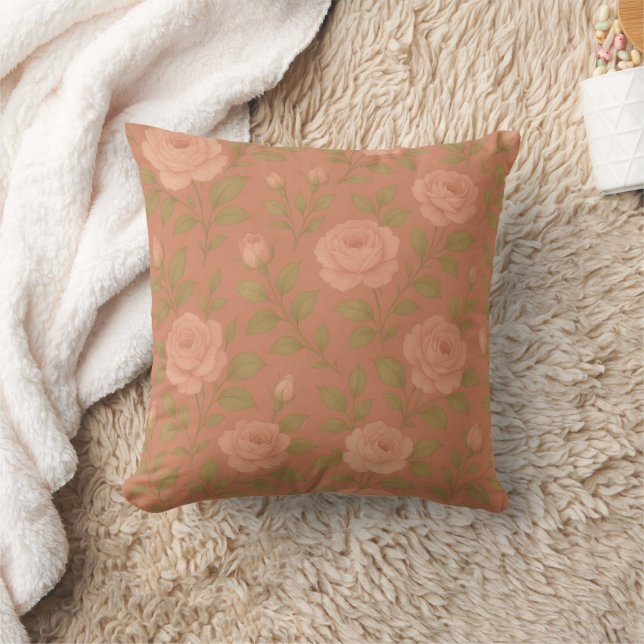 Almofada Vintage Rose Throw Pillow (Cobertor)